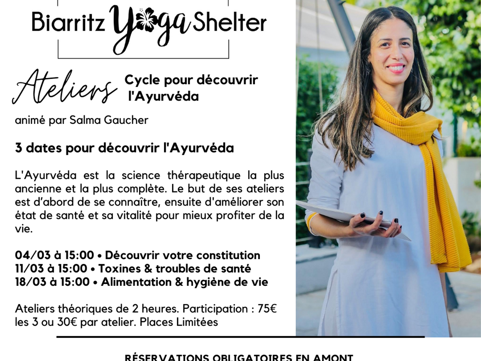 Nouveau cycle d'Ayurvéda au BYS avec Salma Gaucher